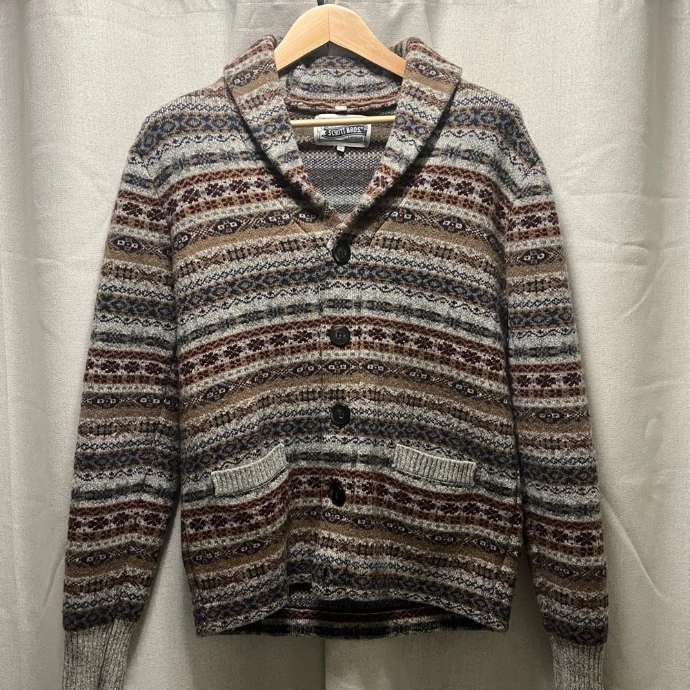 Wool Blend Fair Isle Cardigan Sweater - Picture 2 of 8